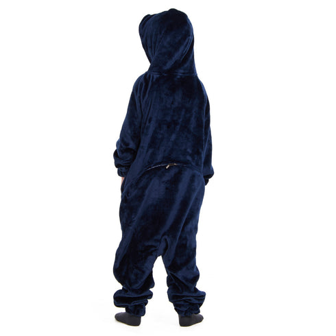 افرول ونزي شتوي للاطفال "ازرق مطرز "