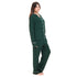Women summer pajama set "Dark green buttoned shirt + Pants"