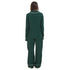 Women summer pajama set "Dark green buttoned shirt + Pants"