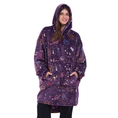 هودي بطانية شتوية مطبوع "فضاء بنفسجي"