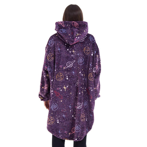 هودي بطانية شتوية مطبوع "فضاء بنفسجي"