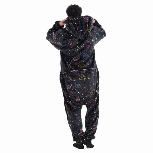 افرول ونزي شتوي مطبوع "فضاء اسود "