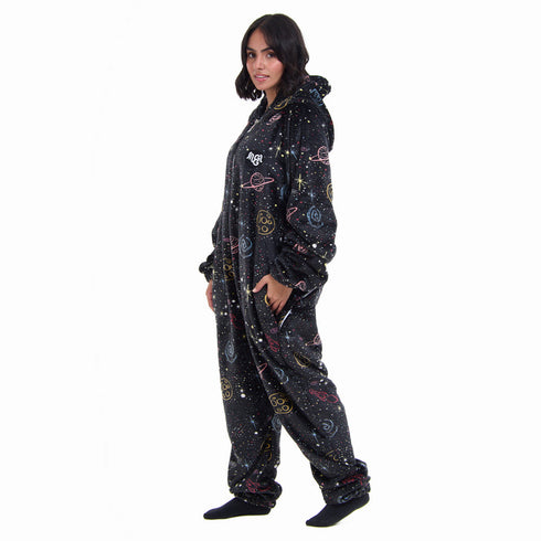 افرول ونزي شتوي مطبوع "فضاء اسود "