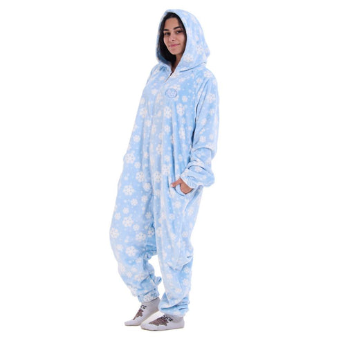 افرول ونزي شتوي مطبوع "ثلج ازرق فاتح"