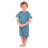 طقم بيجاما شورت ولادي ازرق فاتح بطبعة رياضة + تيشيرت