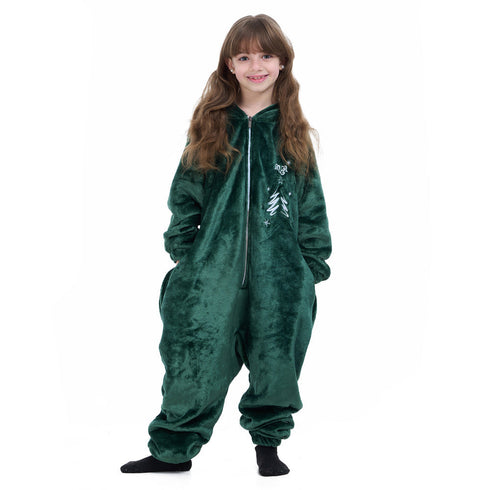 افرول ونزي شتوي للاطفال "اخضر مطرز "