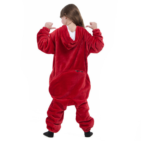 افرول ونزي شتوي للاطفال "احمر مطرز"