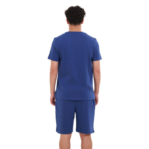 بيجامة رجالي صيفي تيشيرت انديجو+ شورت انديجو