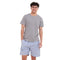 بيجامة رجالي صيفي تيشيرت رمادي + شورت كاروهات انديجو