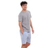 بيجامة رجالي صيفي تيشيرت رمادي + شورت كاروهات انديجو