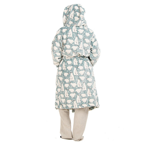 روب بطانية "دب قطبي ازرق فاتح "