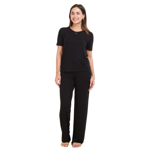 Women summer pajama set "Black shirt + Pants"