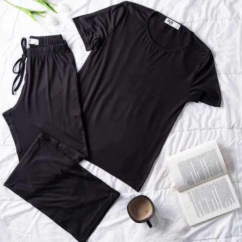 Women summer pajama set "Black shirt + Pants"