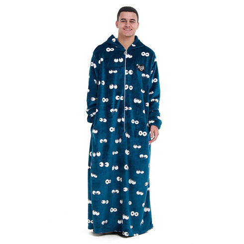 جلابية بطانية شتوية مطبوعة "عيون بترولي"