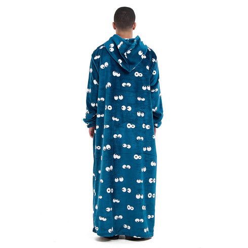 جلابية بطانية شتوية مطبوعة "عيون بترولي"