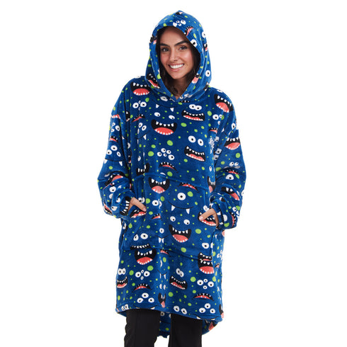 Snuggs Blanket Hoodie "Blue monster"