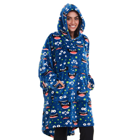 Snuggs Blanket Hoodie "Blue monster"
