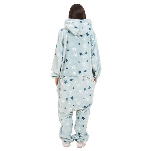 افرول ونزي شتوي مطبوع "ازرق فاتح نجوم"