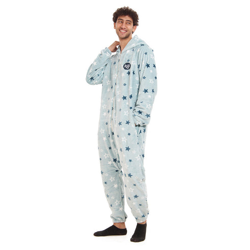 افرول ونزي شتوي مطبوع "ازرق فاتح نجوم"