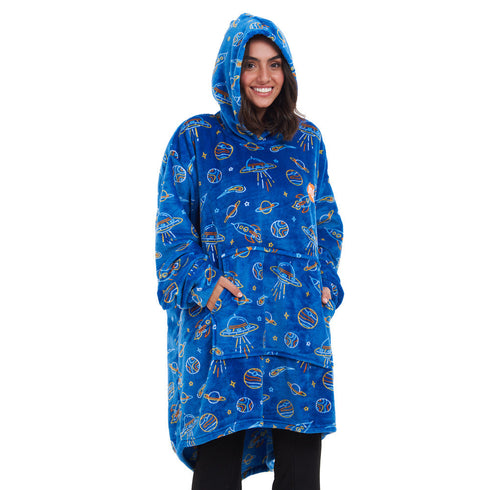 Snuggs Blanket Hoodie "royal blue space"