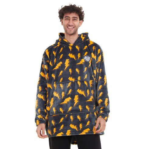 هودي بطانية شتوية مطبوع "شعاع رمادي"