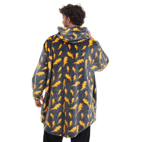 هودي بطانية شتوية مطبوع "شعاع رمادي"