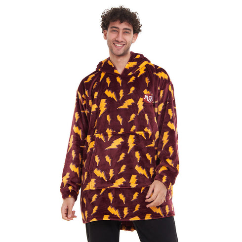 Snuggs Blanket Hoodie "Dark red bolt "