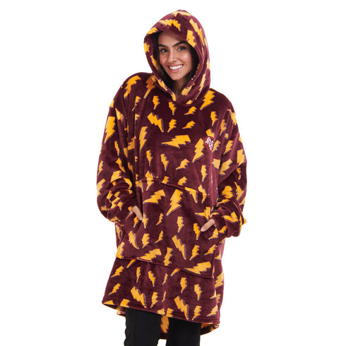 Snuggs Blanket Hoodie "Dark red bolt "