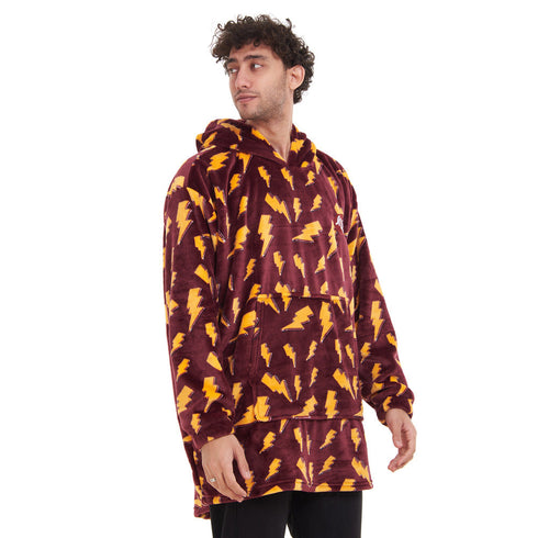 Snuggs Blanket Hoodie "Dark red bolt "