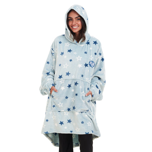 Snuggs Blanket Hoodie "pastel blue stars"