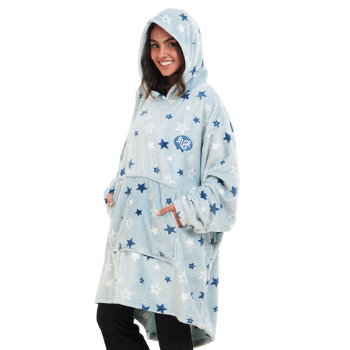 Snuggs Blanket Hoodie "pastel blue stars"