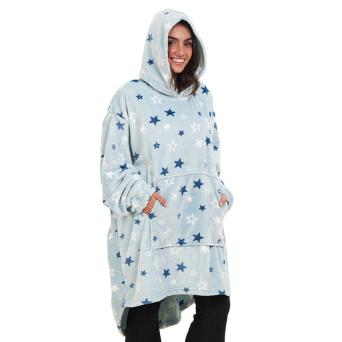 Snuggs Blanket Hoodie "pastel blue stars"