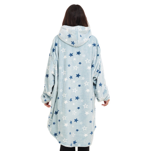 Snuggs Blanket Hoodie "pastel blue stars"